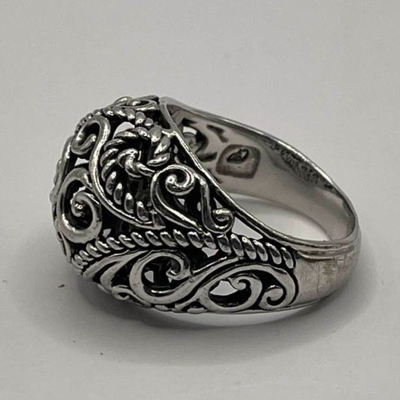 Carolyn Pollack Large Swirly Dome Sterling Silver Designer Ring - approx… - Picture 6 of 13